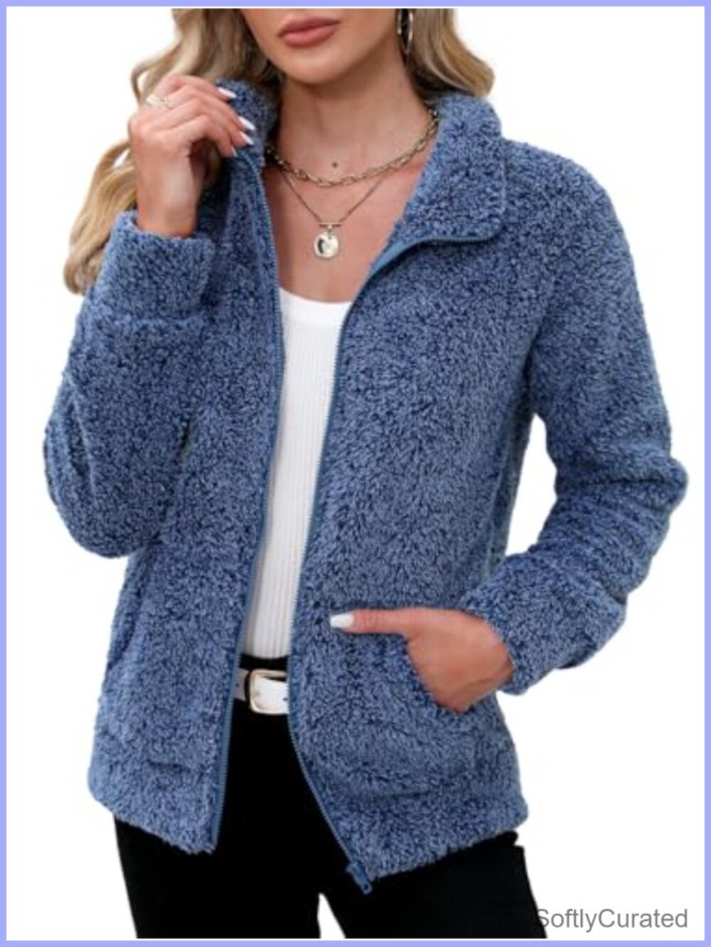 Women's Full Zip Sherpa Fleece Jacket Warm Winter Coat